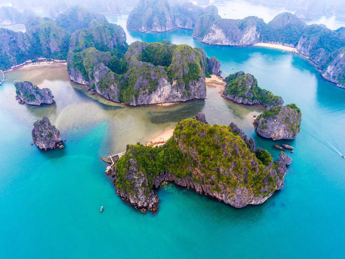 The stunning limestone islets of Lan Ha Bay, Vietnam