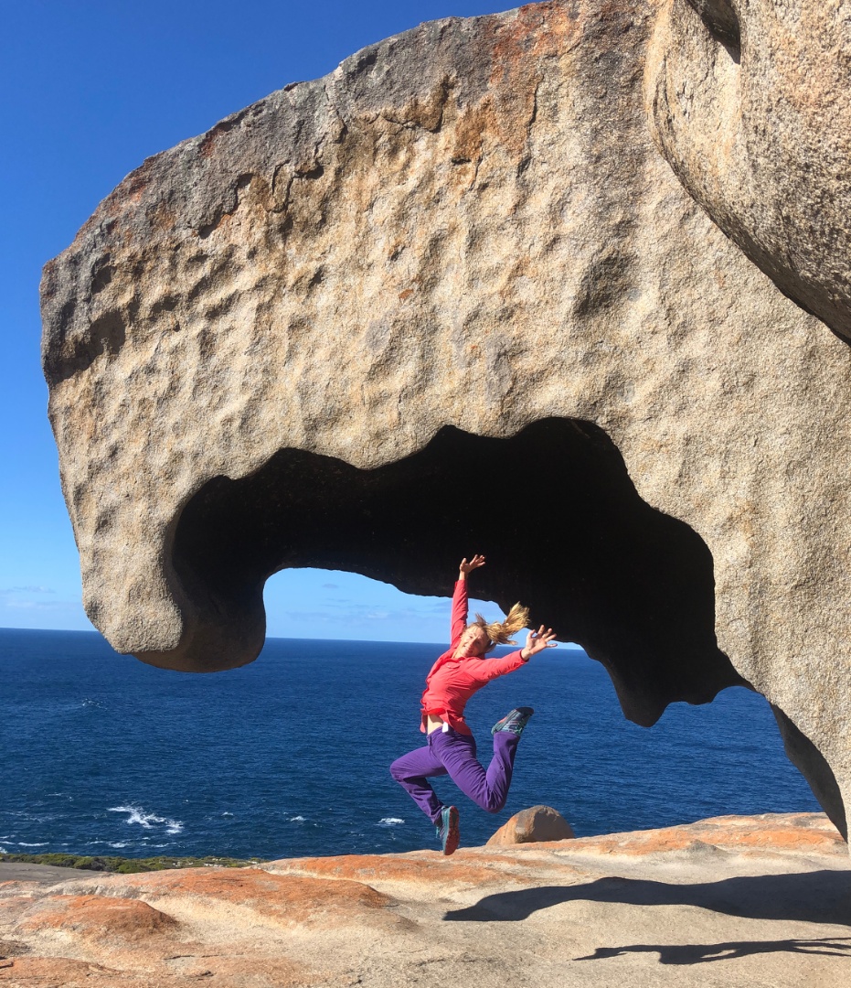 Remarkable Rocks jump |  <i>Di Westaway</i>