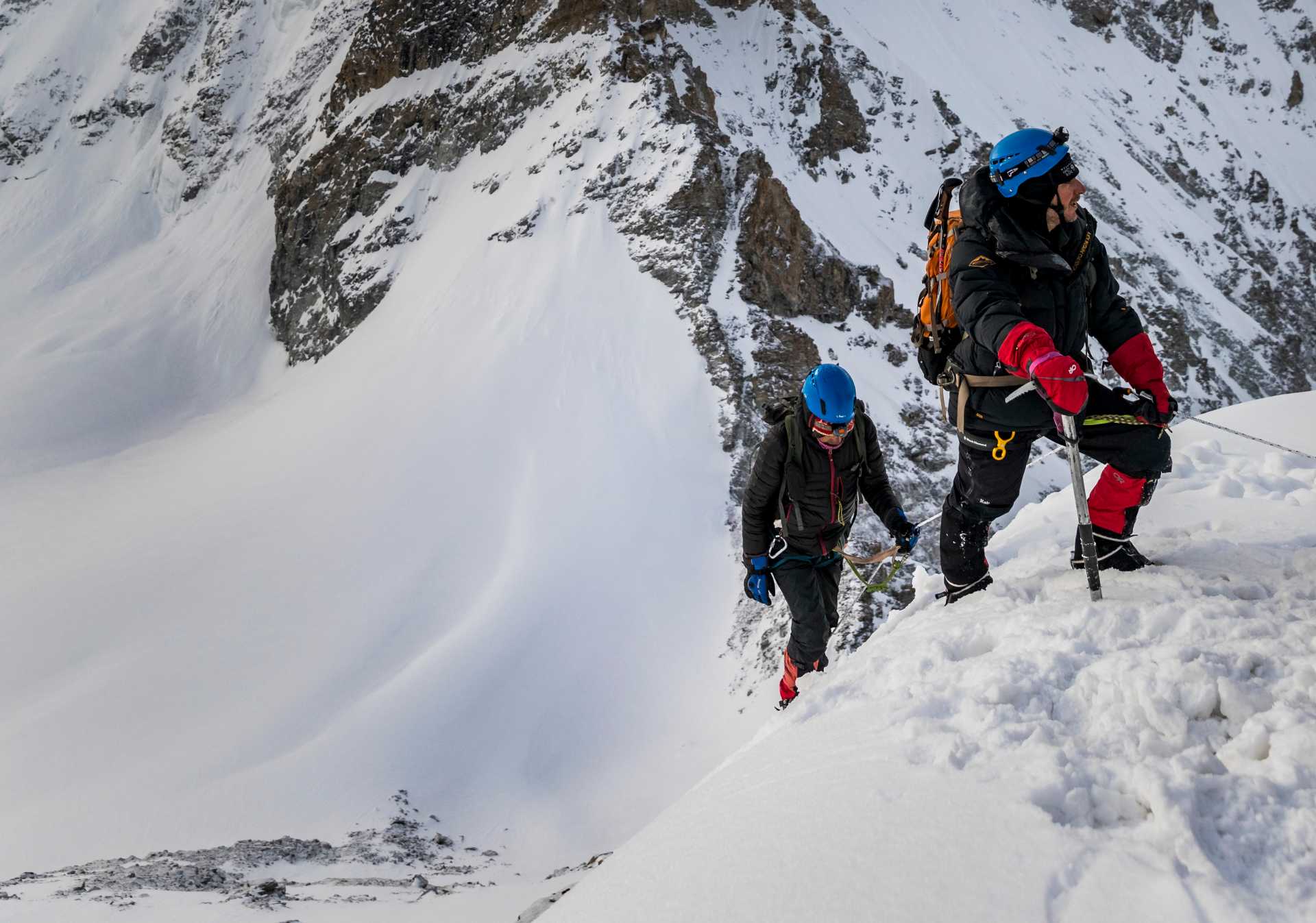 Climbers traverse a ridge in West Nepal |  Lachlan Gardiner